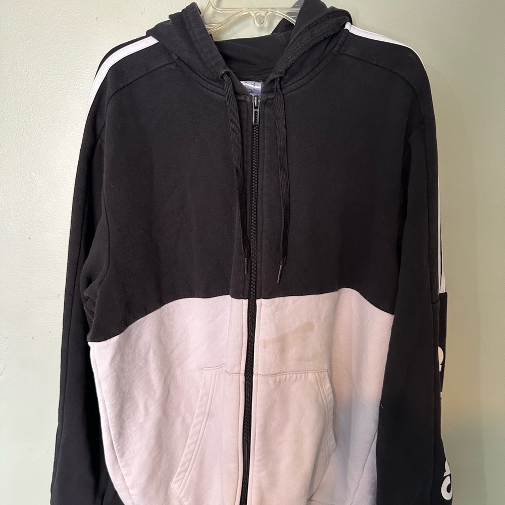 Adidas black and white hoodie size:L